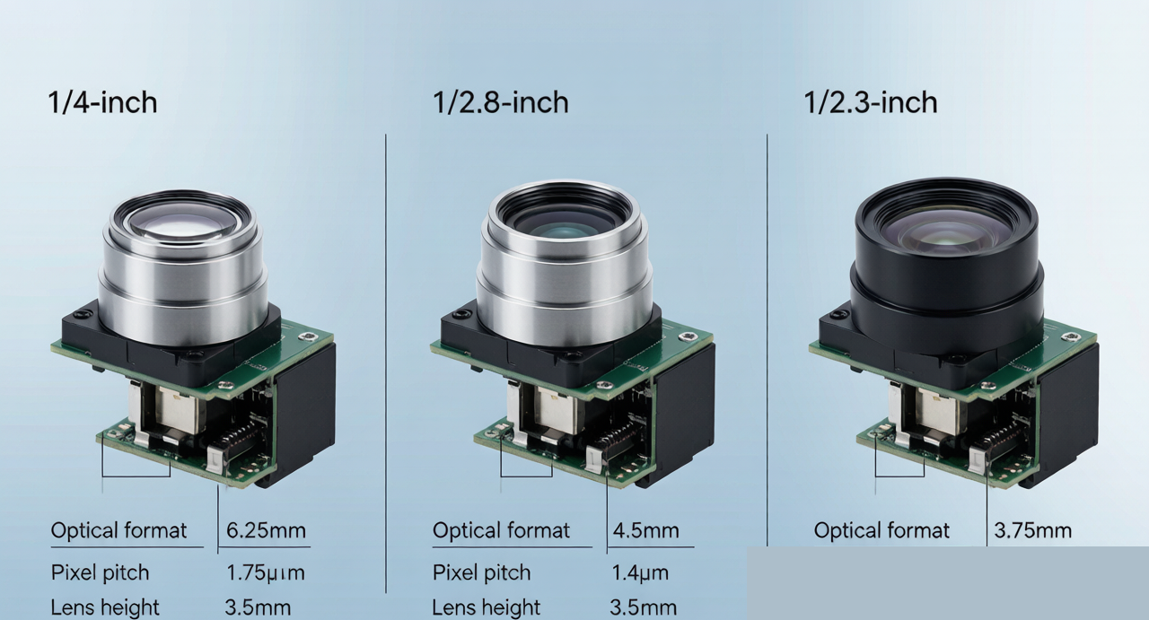 Three camera module form factors compared