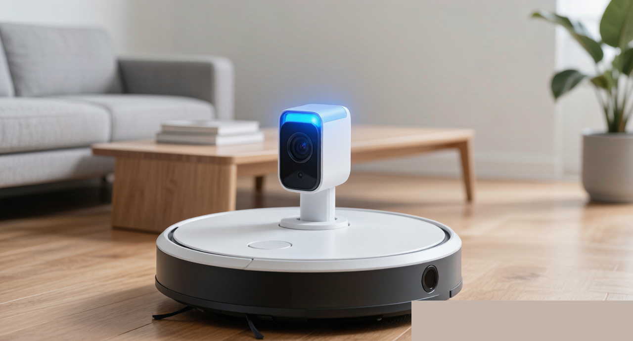 Robot vacuum with top-mounted camera module